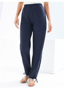 Jerseyhose Classic Basics, Damen, Gr. 46, Normalgr&ouml;&szlig;en, blau (marine), 100% Baumwolle, unifarben, lang, Hosen Jerseyhose