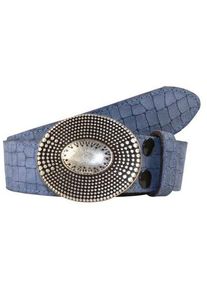 Lederg&uuml;rtel RETTUNGSRING G&Uuml;RTEL, Damen, Gr. 80, blau, Leder, gepr&auml;gt, G&uuml;rtel Lederg&uuml;rtel, mit austauschbarer Schlie&szlig;e &raquo;Infinity Dots&laquo;