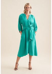 Sommerkleid Seidensticker "Schwarze Rose", Damen, Gr. XS34, Normalgr&ouml;&szlig;en, blau (t&uuml;rkis), 88% Modal, 12% Polyester, unifarben, oversize, Rundhals, Kleider Sommerkleid, 3/4 Rundhals Uni