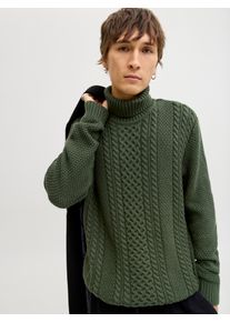 Jack & Jones Rollkragenpullover JACK & JONES "JJPAUL KNIT ROLL NECK", Herren, Gr. S, duffel bag, Strick, Obermaterial: 82% Polyacryl, 18% Baumwolle, unifarben, regular fit normal, Pullover Rollkragenpullover