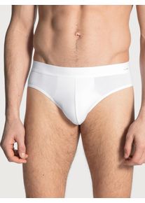 Slip Calida "Cotton Code", Herren, Gr. S (46/48), wei&szlig;, Single Jersey, Obermaterial: 95% Baumwolle, 5% Elasthan, unifarben, normal, Unterhosen Slip, Baumwoll-Mix, elastisch, ohne Eingriff, Single Jersey, weich