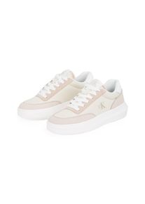 Sneaker Calvin Klein Jeans "CHUNKY CUPSOLE LOW MIX IN", Damen, Gr. 38, beige (beige kombiniert), Leder, Schuhe Sneaker, Freizeitschuh, Halbschuh, Schn&uuml;rschuh mit CK Logo
