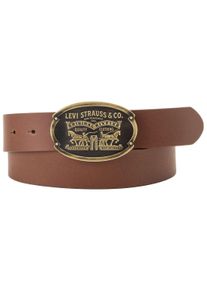Levi's Lederg&uuml;rtel LEVI'S "Billy Plaque Belt", Damen, Gr. 80, braun (medium braun), Rindsleder, G&uuml;rtel Lederg&uuml;rtel, mit markanter Koppelschlie&szlig;e