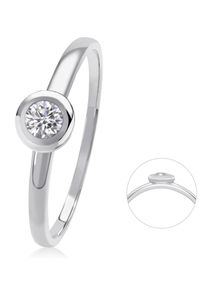 Diamantring ONE ELEMENT "0,10 ct Diamant Brillant Ring aus 585 Wei&szlig;gold" Gr. 52, silber, Fingerringe, Damen, 52,mit Brillant, Wei&szlig;gold 585, Diamantring