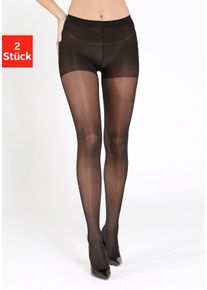 St&uuml;tzstrumpfhose Lascana, Damen, Gr. 3 (44/46), schwarz, Obermaterial: 87% Polyamid, 13% Elasthan, unifarben, elastisch, Strumpfhosen St&uuml;tzstrumpfhose, mit Formeffekt