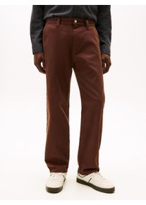 Chinohose Tommy Jeans "SONNY COTTON DOBBY CHINO", Herren, Gr. 34, L&auml;nge 34, rich braun, Web, Obermaterial: 98% Baumwolle, 2% Elasthan, straight fit lang, Hosen Chinohose, Straight fit
