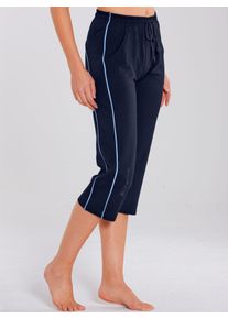 Sporthose Catamaran, Damen, Gr. 44/46, Normalgr&ouml;&szlig;en, blau (marine, hellblau), 92% Baumwolle, 8% Elasthan, gemustert, unifarben, 3/4-L&auml;nge, Hosen Sporthose