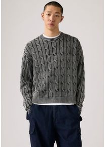 Levi's Strickpullover LEVI'S "CARMEL CABLE CREW", Herren, Gr. M, cable rib 5gg phantom gd, Strick, Obermaterial: 100% Baumwolle, unifarben, regular fit normal, Rundhals, Rippb&uuml;ndchen, Pullover Strickpullover, mit Strickmuster