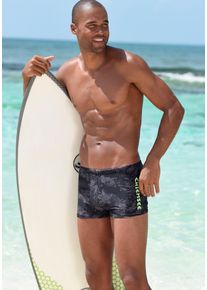 Boxer-Badehose Chiemsee, Herren, Gr. 8, N-Gr, schwarz (schwarz, bedruckt), Polyamid, bedruckt, Badehosen Boxer-Badehose, mit Print, Topseller