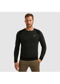 PME-Legend Rundhalspullover PME LEGEND, Herren, Gr. L, schwarz, Strick, Obermaterial: 100% Baumwolle, schmal normal, Rundhals, B&uuml;ndchen, Pullover Rundhalspullover