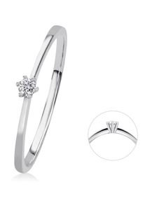 Diamantring ONE ELEMENT "0,05 ct Diamant Brillant Ring aus 585 Wei&szlig;gold" Gr. 56, silber, Fingerringe, Damen, 56,mit Brillant, Wei&szlig;gold 585, Diamantring