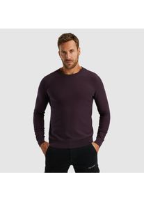 PME-Legend Strickpullover PME LEGEND, Herren, Gr. 3XL, lila (plum perfect), Strick, Obermaterial: 100% Baumwolle, unifarben, regular fit taillenbedeckt, Rundhals, Rippb&uuml;ndchen, Pullover Strickpullover, mit Logostickerei