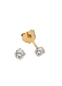 Paar Ohrstecker Firetti "Schmuck Geschenk Gold 333 Ohrschmuck gl&auml;nzender Klassiker" Gr. 3, gold (gelbgoldfarben, wei&szlig;, kristallwei&szlig;), Ohrringe, Damen, 3, Gelbgold 333, Paar Ohrstecker, mit Zirkonia (synth.)