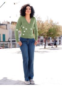 Cardigan Inspirationen, Damen, Gr. 50, gr&uuml;n (eucalyptus, ecru, gemustert), 100% Polyacryl, gemustert, mehrfarbig, Strickjacken Cardigan