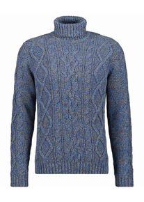Rollkragenpullover Ragman, Herren, Gr. 56, blau (blau, 174), Strick, 100% Baumwolle, ohne Ausschnitt, Pullover Rollkragenpullover