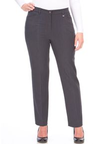 Stoffhose KjBRAND "Hose Bea in Bi-Stretch Kammgarnoptik mit B&uuml;gelfalte", Herren, Gr. 21, K-Gr, grau (anthrazit), Web, Obermaterial: 63% Polyester, 35% Viskose, 2% Elasthan, unifarben, weit, unten schmal normal, Hosen Stoffhose, Sommerhose, ideal f&uuml;r kr&auml;ftige Oberschenkel