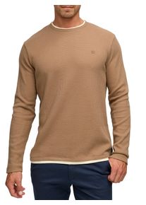 Langarmshirt INDICODE "INSigfinn", Herren, Gr. L, otter, Single Jersey, Obermaterial: 60% Baumwolle, 40% Polyester, unifarben, regular fit normal, Rundhals, Shirts Langarmshirt