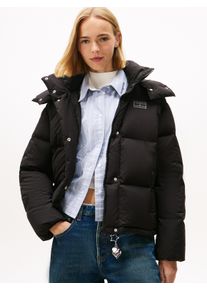 Steppjacke Tommy Jeans "TJW ALASKA GRID DOWN JACKET EXT", Damen, Gr. XXL (44), schwarz, Web, Obermaterial: 100% Polyester, unifarben, regular fit, Jacken Steppjacke