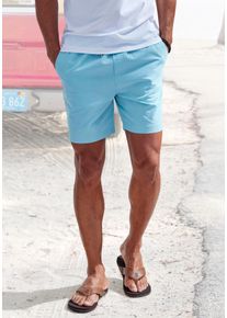 Shorts John Devin "Bermuda", Herren, Gr. M, N-Gr, blau (t&uuml;rkis), Web, Obermaterial: 97% Baumwolle, 3% Elasthan, unifarben, regular fit kurz, Hosen Shorts, kurze Hose aus elastischer, gewebter Baumwollqualit&auml;t