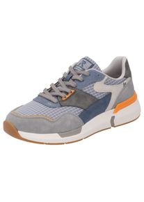Sneaker RIEKER SPORT, Herren, Gr. 40, grau, jeansblau kombiniert, Lederimitat, Textil, Veloursleder, Schuhe Sneaker, aus der neuen Christoph Kramer Kollektion, mit atmungsaktivem Futter