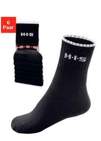 H.I.S. Sportsocken H.I.S, Herren, Gr. 35-38, schwarz, Baumwollmischung, Rippstruktur, elastisch, Socken Sportsocken, mit Frottee & verst&auml;rkten Belastungszonen, Topseller