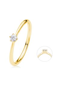 Diamantring ONE ELEMENT "0.1 ct Diamant Brillant Ring aus 585 Gelbgold" Gr. 56, gold, Fingerringe, Damen, 56,mit Brillant, Gelbgold 585, Diamantring