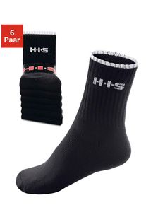H.I.S. Sportsocken H.I.S, Herren, Gr. 39-42, schwarz, Baumwollmischung, Rippstruktur, elastisch, Socken Sportsocken, mit Frottee & verst&auml;rkten Belastungszonen, Topseller