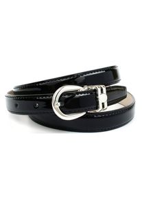 Lederg&uuml;rtel Anthoni Crown, Damen, Gr. 90, schwarz, Leder, unifarben, G&uuml;rtel Lederg&uuml;rtel, in schmaler Form aus Lackleder, helle R&uuml;ckseite