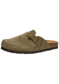 Hausschuh Lico "Clog Pedro", Herren, Gr. 41, gr&uuml;n, Leder, Schuhe Hausschuh