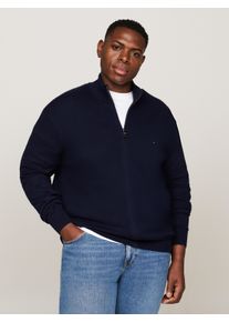 Tommy Hilfiger Big & Tall Cardigan "BT-PIMA ORG CTN CASHMERE ZTHRU-B", Herren, Gr. XXL, blau (desert sky), Strick, Obermaterial: 95% Baumwolle, 5% Kaschmir, TOMMY HILFIGER BIG & TALL, regular fit, Rippb&uuml;ndchen, Strickjacken Cardigan