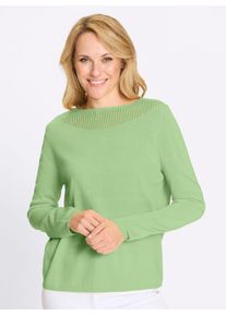Strickpullover Classic Basics "Langarm-Pullover", Damen, Gr. 50, reseda, 100% Polyacryl, unifarben, Pullover Strickpullover