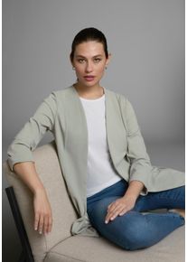 Longblazer Laura Scott, Damen, Gr. 46, gr&uuml;n (mint, eco), Jersey, Obermaterial: 95% Polyester, 5% Elasthan, figurbetont, tiefer V-Ausschnitt, Blazer Longblazer, mit Rei&szlig;verschl&uuml;ssen, Topseller