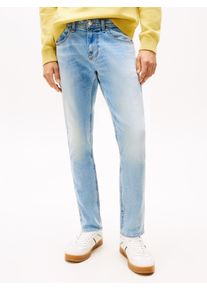 Slim-fit-Jeans Tommy Jeans "Austin Slim Tapered", Herren, Gr. 30, L&auml;nge 30, blau (denim light), Denim/Jeans, Obermaterial: 95% Baumwolle, 4% Elastomultiester, 1% Elasthan, regular fit lang, Jeans Slim-fit-Jeans, zum Kn&ouml;chel hin schmaler werdende Jeans mit mittlerer Leibh&ouml;he