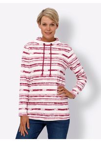 Langarmshirt Classic Basics "Langarm-Shirt", Damen, Gr. 50, beige (hortensie, ecru, bedruckt), 100% Baumwolle, gemustert, gestreift, mehrfarbig, meliert, Rundhals, Shirts Langarmshirt