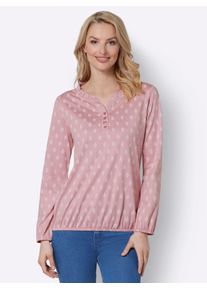 Langarmshirt Inspirationen "Shirt", Damen, Gr. 38, beige (hortensie, ecru, bedruckt), 50% Baumwolle, 50% Modal, bedruckt, gemustert, mehrfarbig, Rundhals, Shirts Langarmshirt