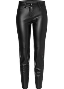 Lederimitathose MAC "SKINNY", Damen, Gr. 46, L&auml;nge 28, schwarz, Web, Obermaterial: 51% Polyester, 48% Polyurethan, 1% Elasthan, unifarben, skinny fit kn&ouml;chellang, Hosen Lederimitathose, mit Taschen
