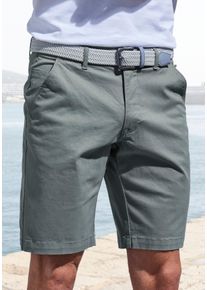 Chinoshorts John Devin "regular-fit", Herren, Gr. 38, N-Gr, gr&uuml;n (salbei), Web, Obermaterial: 98% Baumwolle, 2% Elasthan, unifarben, regular fit kurz, Hosen Chinoshorts, Shorts aus elastischer Baumwoll-Qualit&auml;t
