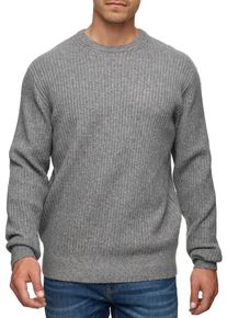 Troyer INDICODE "INBertram &frac12; zip", Herren, Gr. S, grau (grau mix), Strick, Obermaterial: 58% Polyacryl, 32% Polyester, 7% Wolle, 3% Elasthan, unifarben, regular fit h&uuml;ftbedeckend, hoch geschlossener Ausschnitt, Pullover Troyer