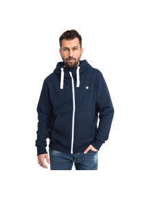 Kapuzensweatshirt DEPROC Active "FinnCMYK II MEN", Herren, Gr. M (50), blau (navy), 50% Baumwolle; 50% Polyester, bequem, angesetztes B&uuml;ndchen, Sweatshirts Kapuzensweatshirt, weiche Fleecejacke mit K&auml;ngurutasche