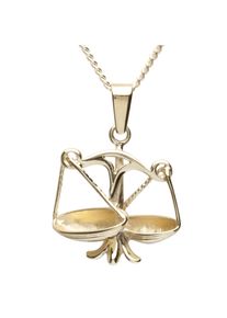 Kette mit Anh&auml;nger OSTSEE-SCHMUCK "OSTSEE-SCHMUCK Kette mit Anh&auml;nger Tierkreiszeichen Waage" Gr. 45, gold (wei&szlig;, neutral), Halsketten, Damen, 45cm, Gelbgold 333, L: 42, Kette mit Anh&auml;nger
