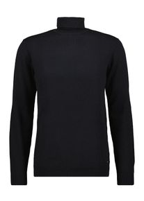 Rundhalspullover Ragman, Herren, Gr. 58, schwarz, Strick, 95% Baumwolle 5% Cashmere, hoch geschlossener Ausschnitt, Pullover Rundhalspullover