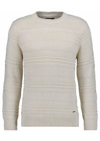Rundhalspullover Ragman, Herren, Gr. 54, beige (ecru), Strick, 100% Baumwolle, ohne Ausschnitt, Pullover Rundhalspullover