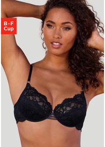 B&uuml;gel-BH Lascana, Damen, Gr. 95, Cup B, schwarz, Microtouch, Obermaterial: 88% Polyamid, 12% Elasthan, BHs B&uuml;gel-BH, in einem aufregenden Leo-Look, sexy Dessous