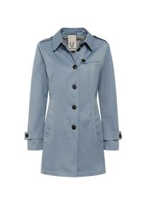 Fuchs & Schmitt Kurzmantel FUCHS SCHMITT, Damen, Gr. 36, bleue, Web, Obermaterial: 58% Baumwolle, 42% Polyester, unifarben, regular fit normal, mit Riegel abgesteppte Kante mit Kn&ouml;pfen,verstellbar, M&auml;ntel Kurzmantel, Lightweight Cotton, Regular Fit, Schulterklappen