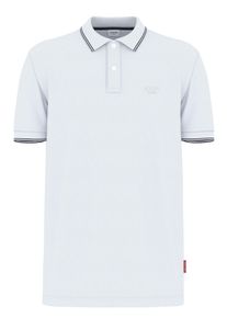 JOOP! Poloshirt JOOP JEANS "Agnello", Herren, Gr. M, wei&szlig;, Jersey, Obermaterial: 95% Baumwolle, 5% Elasthan, clean, unifarben, regular fit normal, Rundhals, eingesetzt angesetztes B&uuml;ndchen kontrastfarben, Shirts Poloshirt, mit Streifen