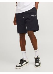 Jack & Jones Shorts JACK & JONES "JPSTKANE JJVESTERBRO SWEAT SHORTS GMS SN", Herren, Gr. XS, N-Gr, schwarz, Sweatware, Obermaterial: 70% Baumwolle, 30% Polyester, unifarben, Basic, relaxed fit ca. Mitte Knie, Hosen Shorts