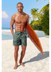 Badeshorts Chiemsee "Geraldo", Herren, Gr. S (46/48), N-Gr, gr&uuml;n (olive bedruckt), Microfaser, Microfaser, bedruckt, Badehosen Badeshorts, mit tropischen Muster, Topseller