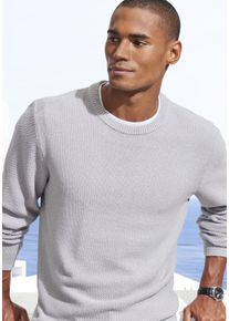 Strickpullover John Devin, Herren, Gr. XL (56/58), grau (hellgrau), Strick, Obermaterial: 50% Baumwolle, 50% Polyacryl, unifarben, regular fit normal, Rundhals, Strickb&uuml;ndchen, Pullover Strickpullover, Pullover in modischer Strickstruktur, Topseller