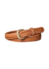 Lederg&uuml;rtel Calvin Klein "BRAIDED LOGO BUCKLE 25MM", Damen, Gr. 75, argan oil, antique light gold, Web, Rindsleder, unifarben, G&uuml;rtel Lederg&uuml;rtel, Gr&ouml;&szlig;enverstellbar mit Metallschlie&szlig;e