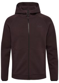 Kapuzensweatjacke Hummel "HMLTECH FLEECE REGULAR ZIP HOODIE", Herren, Gr. XL, chocolate plum, Obermaterial: 74% Baumwolle, 14% sonstige Fasern, 6% Elasthan, 6% Polyester, normal, Rundhals, Sweatjacken Kapuzensweatjacke, mit Kapuze, mit Rei&szlig;verschluss, mit Rei&szlig;verschlusstaschen